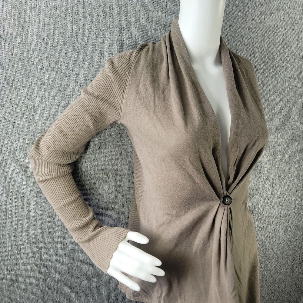 Banana Republic Cashmere Cotton Cardigan Sweater Womens S Small Brown Wrap Y2K